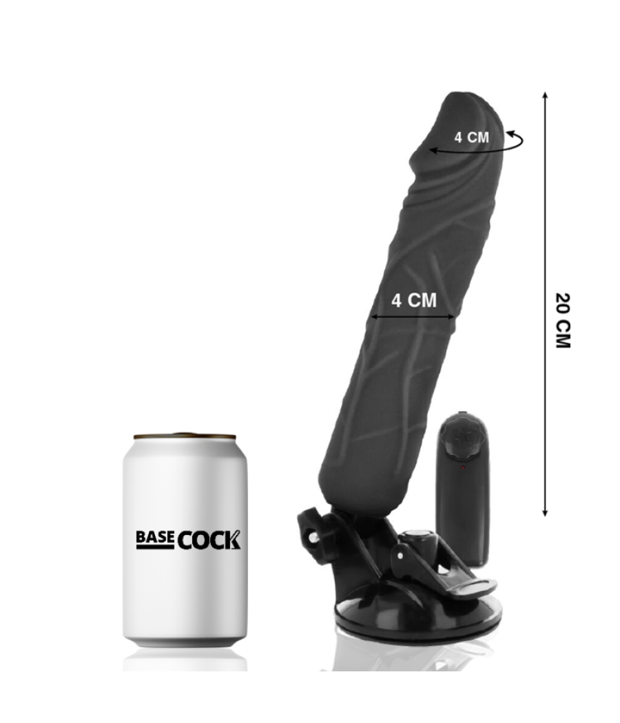 Basecock - vibrador realistico control remoto 20 cm -o- 4 cm