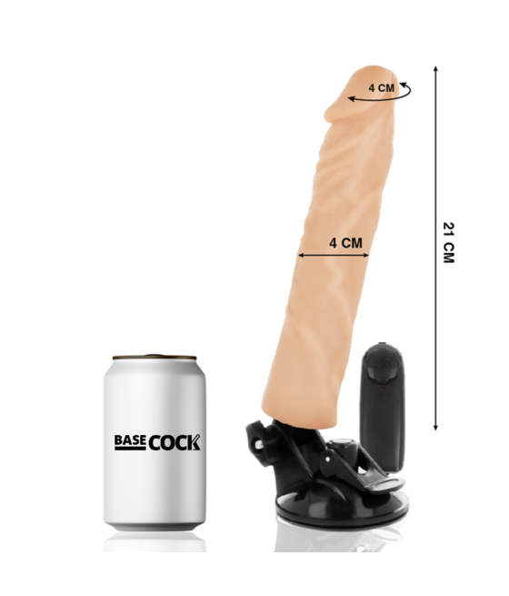 Basecock - vibrador realistico control remoto 21 cm -o- 4 cm