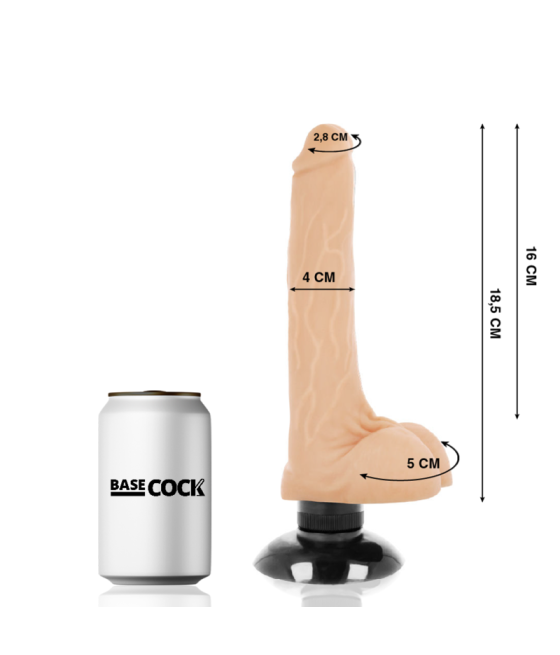 Basecock - vibrador realistico 2-1 18.5 cm -o- 4 cm