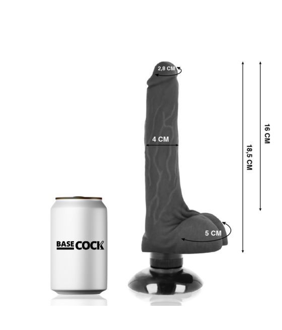 Basecock - vibrador realistico 2-1 18.5 cm -o- 4 cm