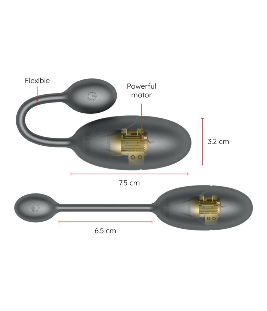 Oninder - tokyo huevo vibrador 7.5 x 3.2 cm - app gratuita