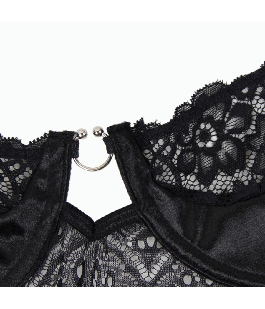 Subblime - corset y cinturon negro s/m