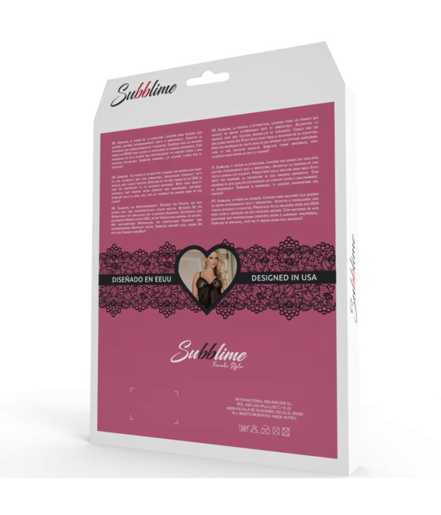 Subblime - set sujetador y panties con liguero s/m