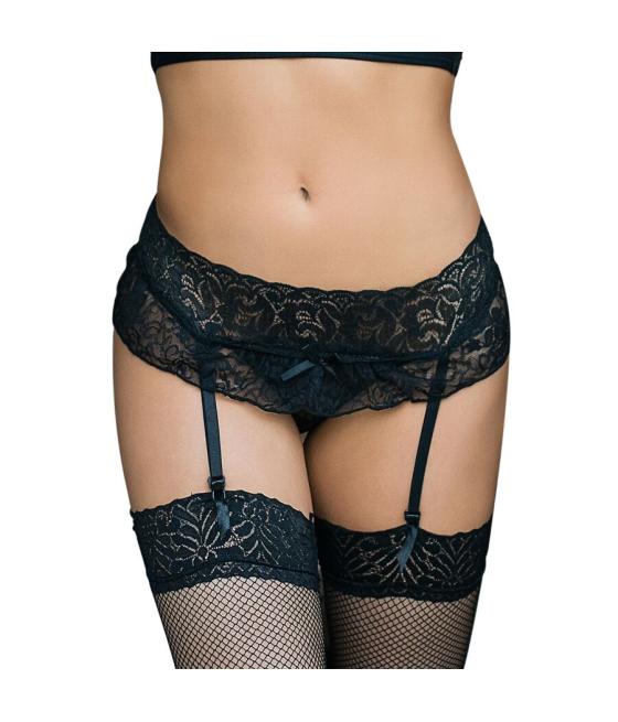 Queen lingerie - liguero y tanga diseÃo floral s/m