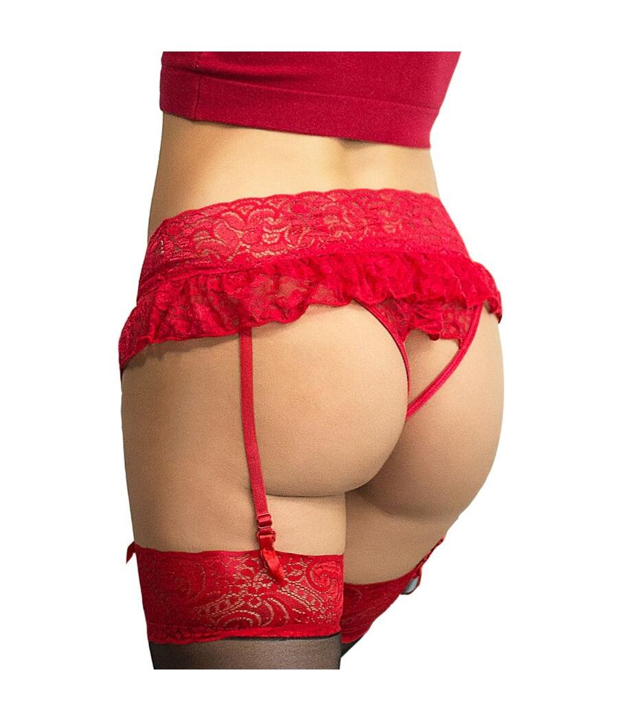 Queen lingerie - liguero y tanga diseÃo floral l/xl