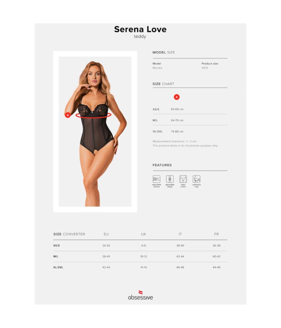 Obsessive - serena love crotchless teddy xs/s