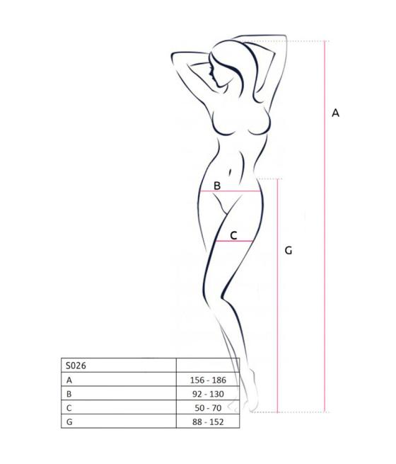 Passion - s026 medias con liguero talla unica