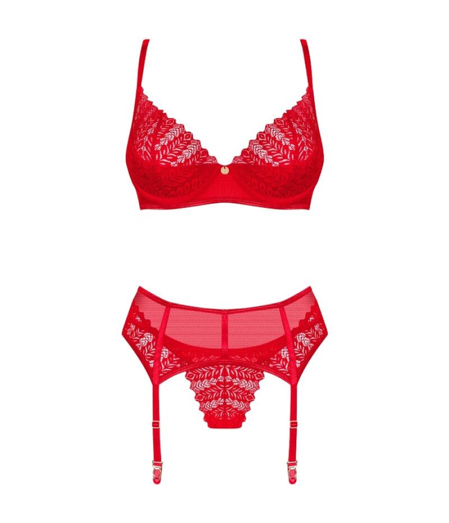 Obsessive - ingridia set tres piezas rojo xs/s