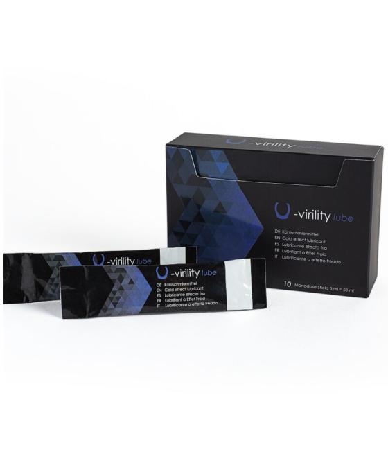 500 cosmetics - u-virility lube lubricante efecto frio 10 x 5 ml