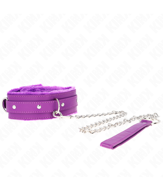 Kink - collar con correa 65 cm con restricciones morado ajustable 36-42 cm x 5.5 cm