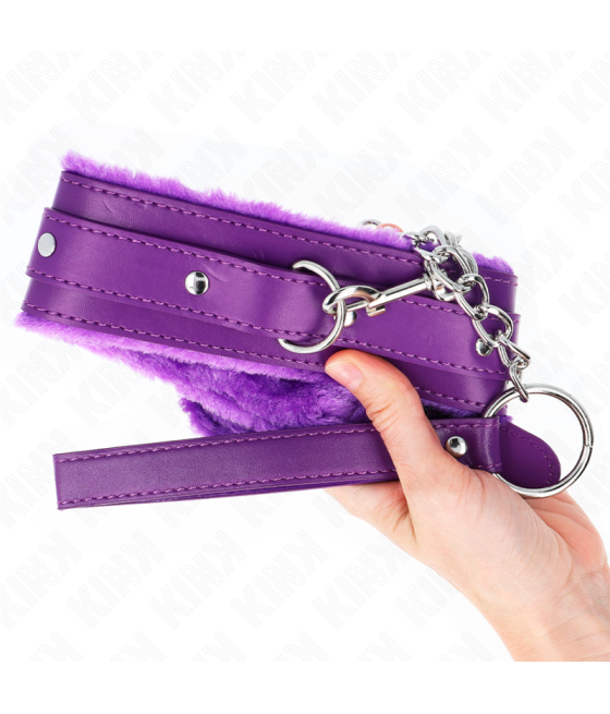 Kink - collar con correa 65 cm con restricciones morado ajustable 36-42 cm x 5.5 cm