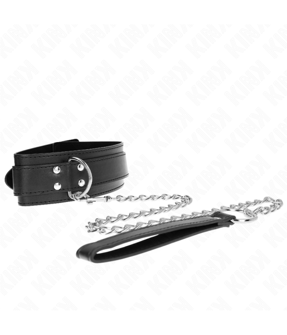 Kink - collar con correa 65 cm hebillas plateadas ajustable 33-46 cm x 5.5 cm