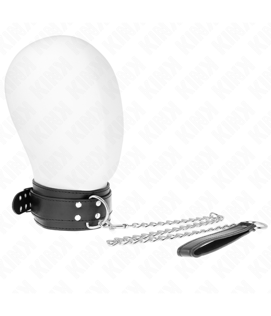 Kink - collar con correa 65 cm hebillas plateadas ajustable 33-46 cm x 5.5 cm