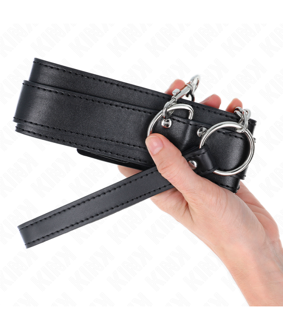 Kink - collar con correa 65 cm hebillas plateadas ajustable 33-46 cm x 5.5 cm