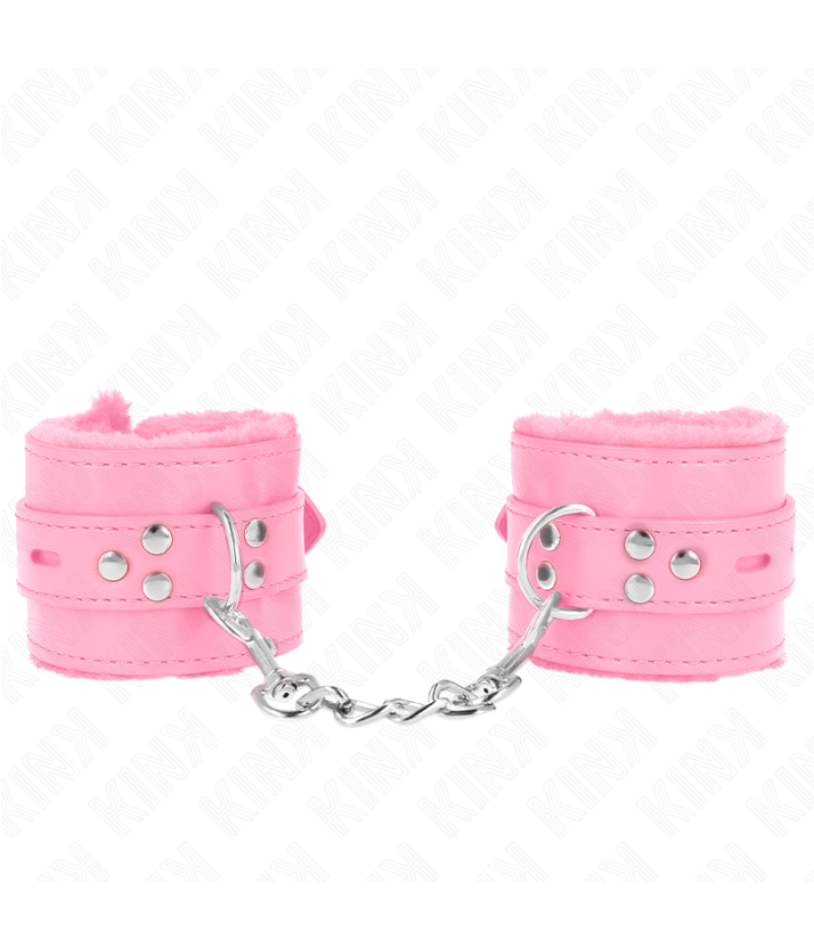 Kink - muÑequeras forradas con agujeros cuadrados rosa y correa rosa ajustable 17-29 cm x 6 cm