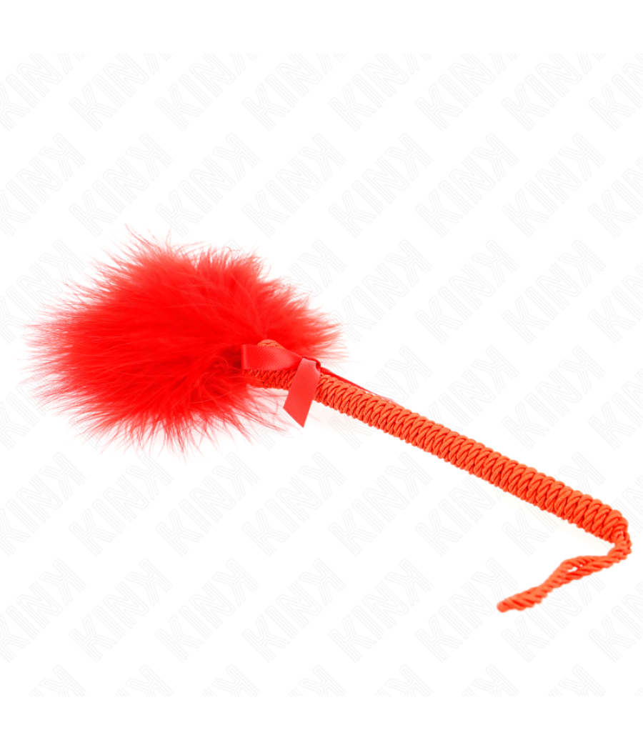 Kink - masajeador de cuerda de nailon con plumas para cosquillas y lazo rojo 25 cm