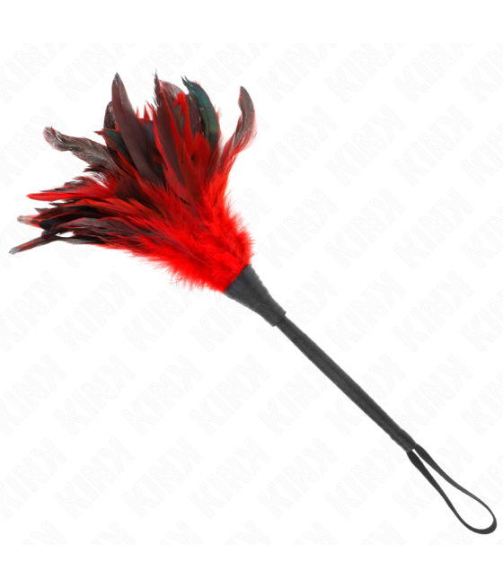 Kink - plumas de pollo para cosquillas con forma cuerno de criada rojo 36 cm