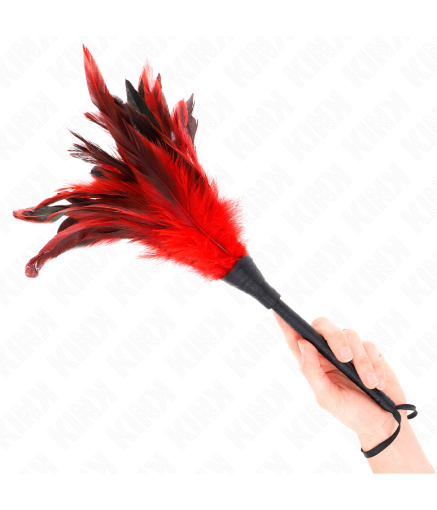 Kink - plumas de pollo para cosquillas con forma cuerno de criada rojo 36 cm