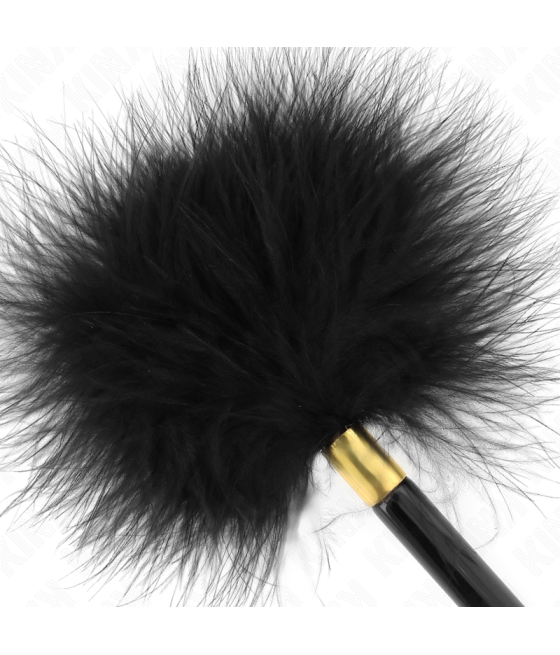 Kink - plumas para cosquillas metal dorado negra 18 cm