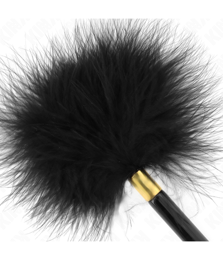 Kink - plumas para cosquillas metal dorado negra 18 cm