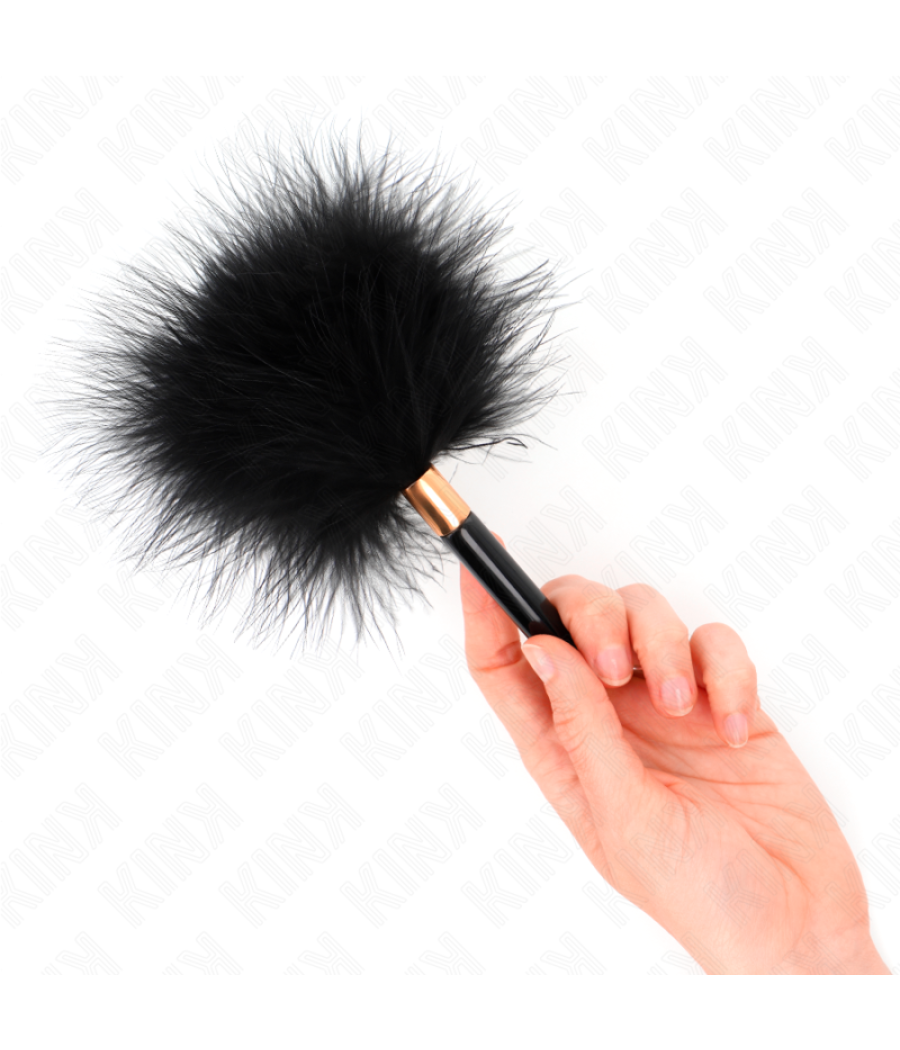 Kink - plumas para cosquillas metal dorado negra 18 cm