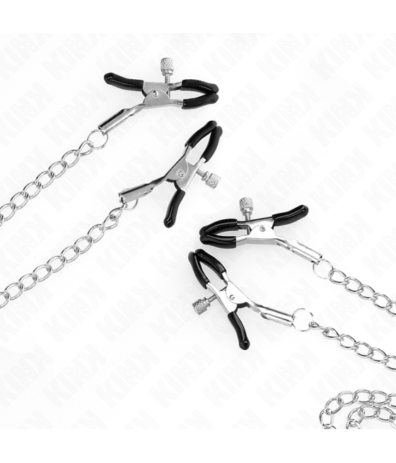 Kink - pinzas para pezones y clÍtoris 4 enganches ajustable plateado