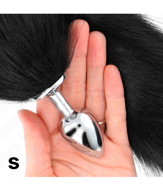 Kink - plug anal talla s 7 x 3 cm con cola sintÉtica 40 cm negro