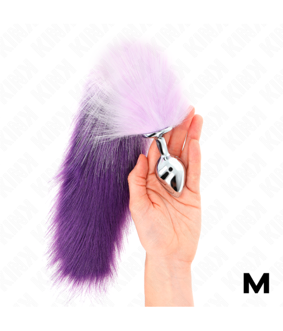 Kink - plug anal talla m 8 x 3.5 cm con cola sintÉtica 40 cm violeta