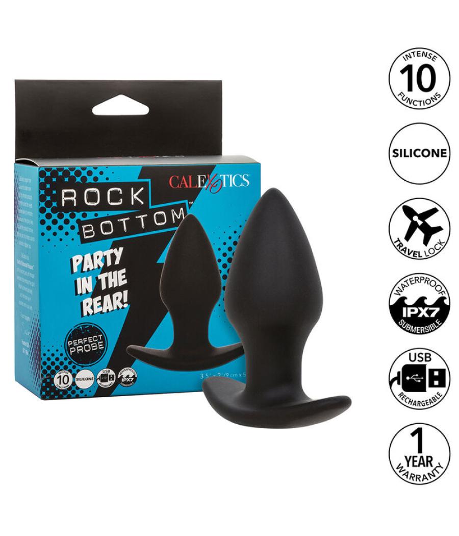 Calexotics - rock bottom perfect plug anal 10 vibraciones silicona negro