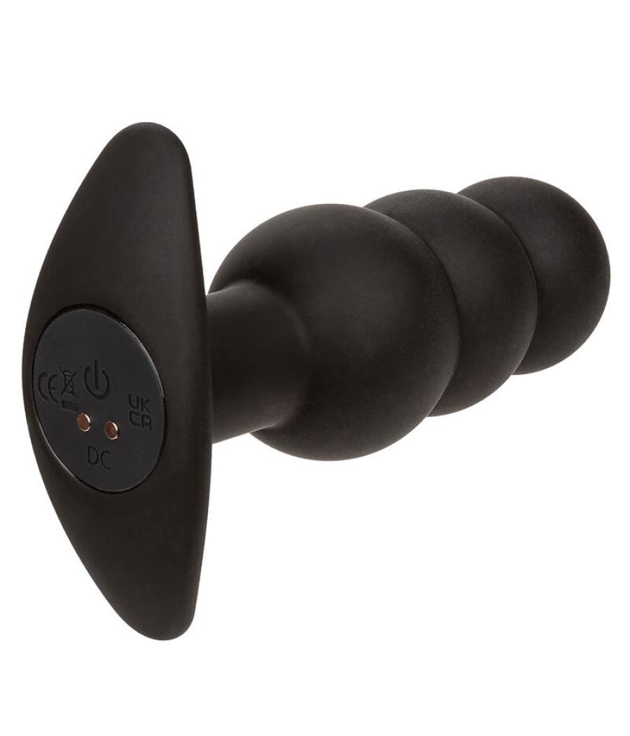 Calexotics - rock bottom plug anal con cuentas 10 vibraciones silicona negro