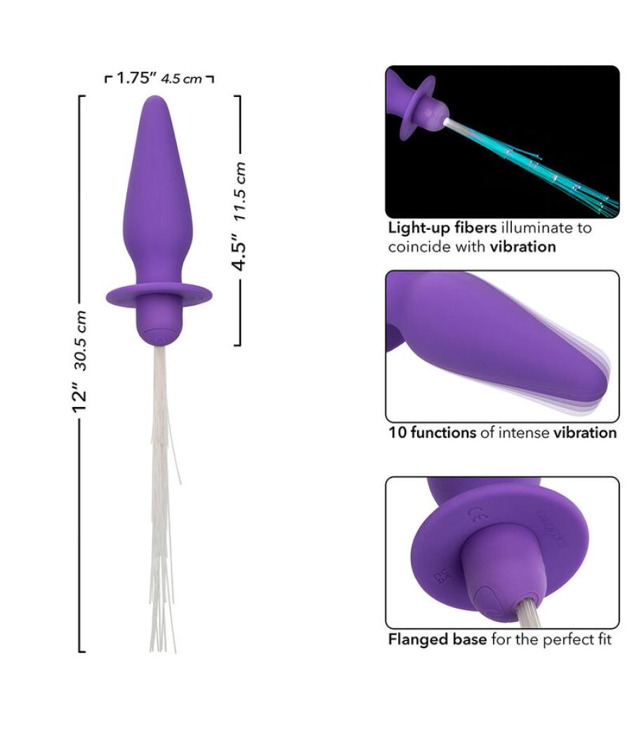 Calexotics - southern lights light up plug anal con luces 10 vibraciones silicona violeta