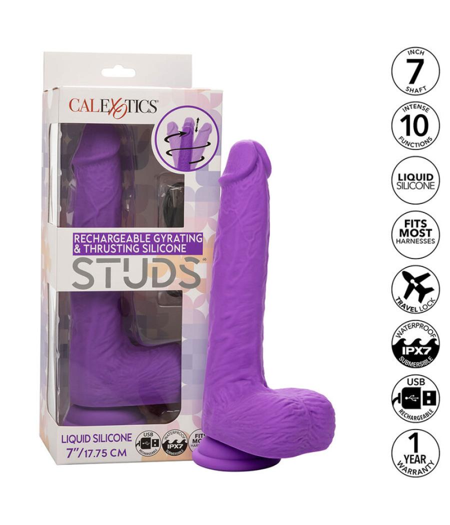 Calexotics - studs vibrador recargable y giratorio 10 vibraciones violeta