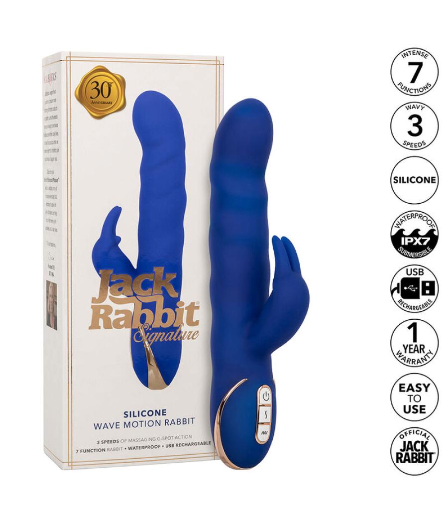 Calexotics - jack vibrador rabbit movimiento de ondas azul