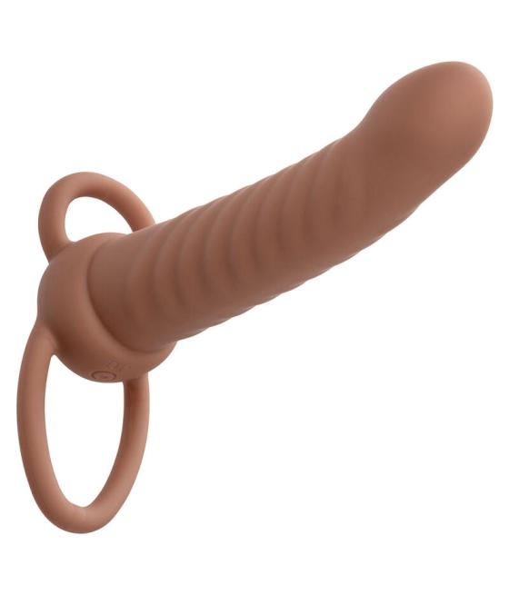 Calexotics - maxx doble penetrador acanalado 10 vibraciones mulato