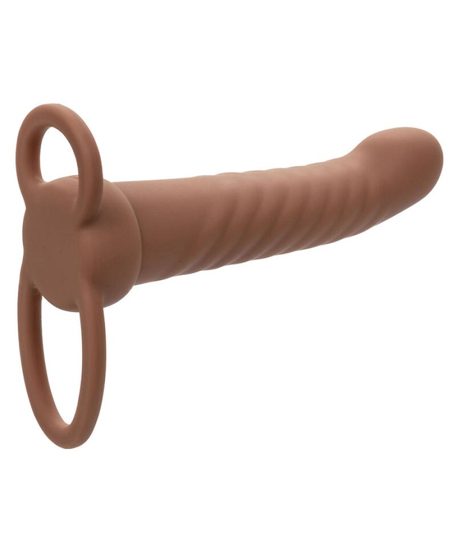 Calexotics - maxx doble penetrador acanalado 10 vibraciones mulato