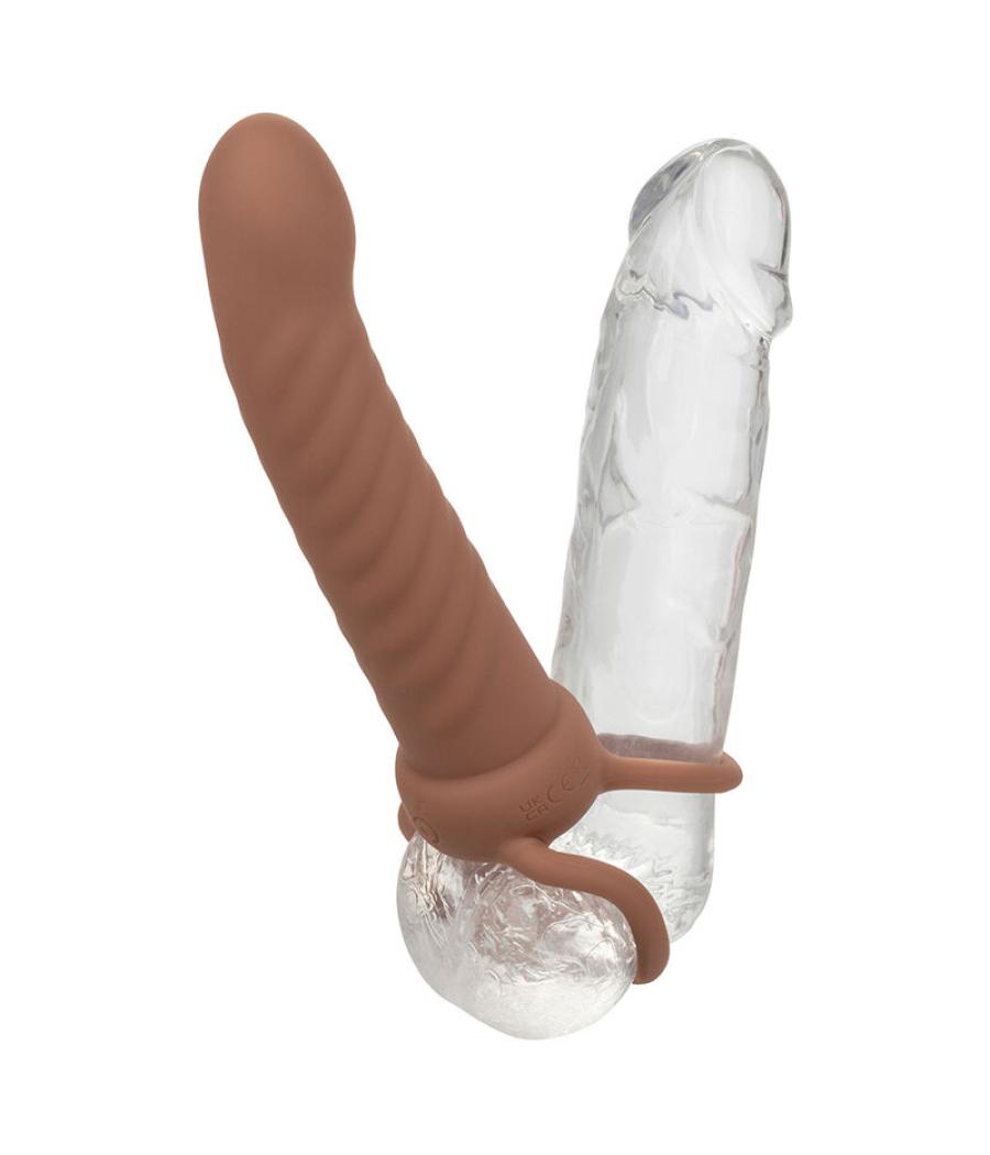 Calexotics - maxx doble penetrador acanalado 10 vibraciones mulato