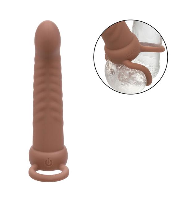 Calexotics - maxx doble penetrador acanalado 10 vibraciones mulato