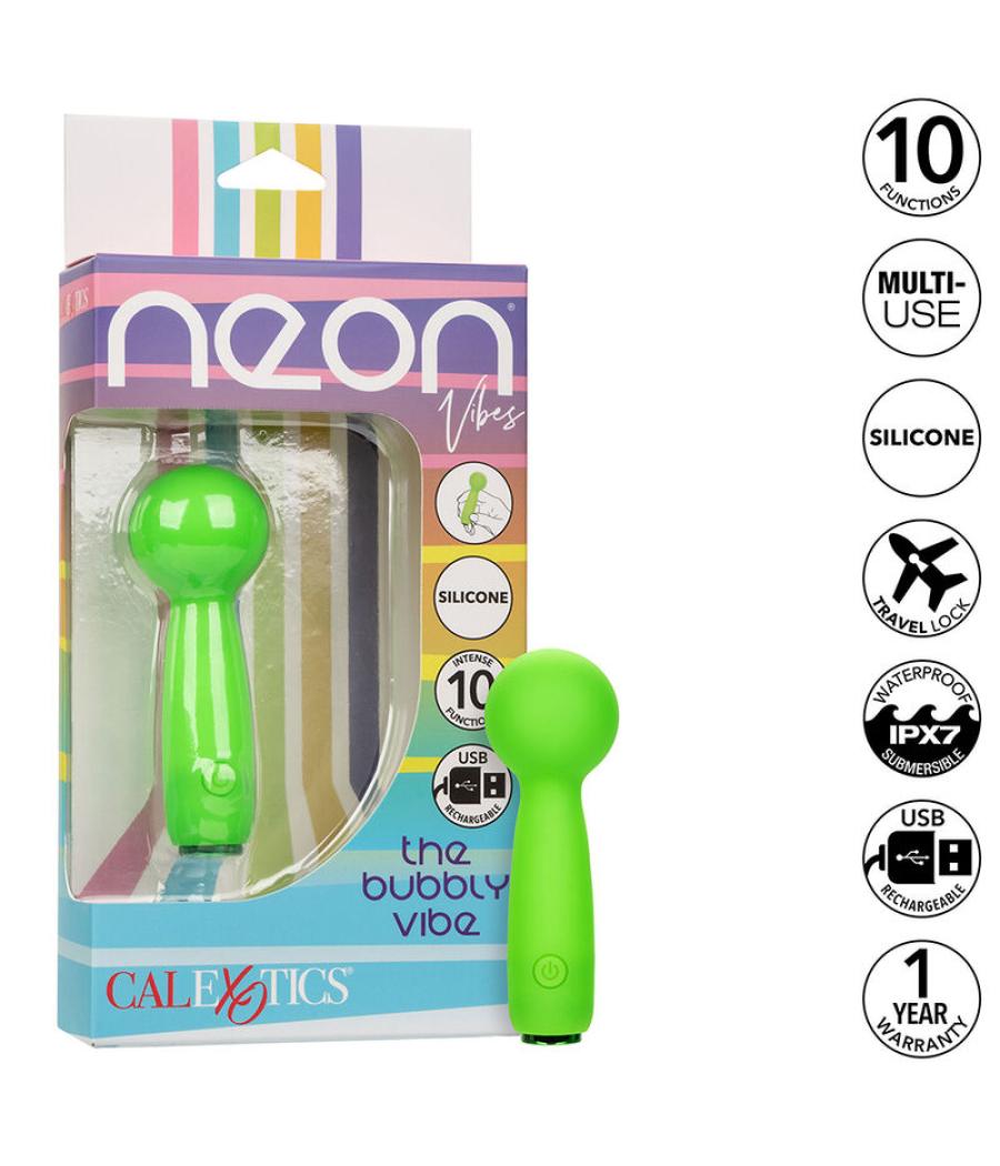 Calexotics - neon vibes the bubbly vibe mini masajeador 10 vibraciones verde