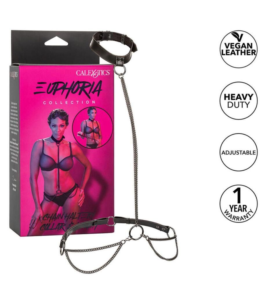 Calexotics - euphoria collar halter y correa con cadena