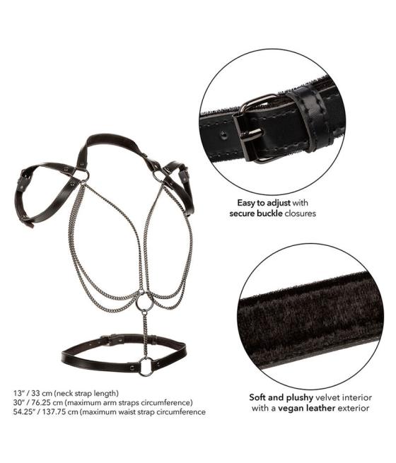 Calexotics - euphoria arnÉs estilo cabestro con mÚltiples cadenas premium talla plus