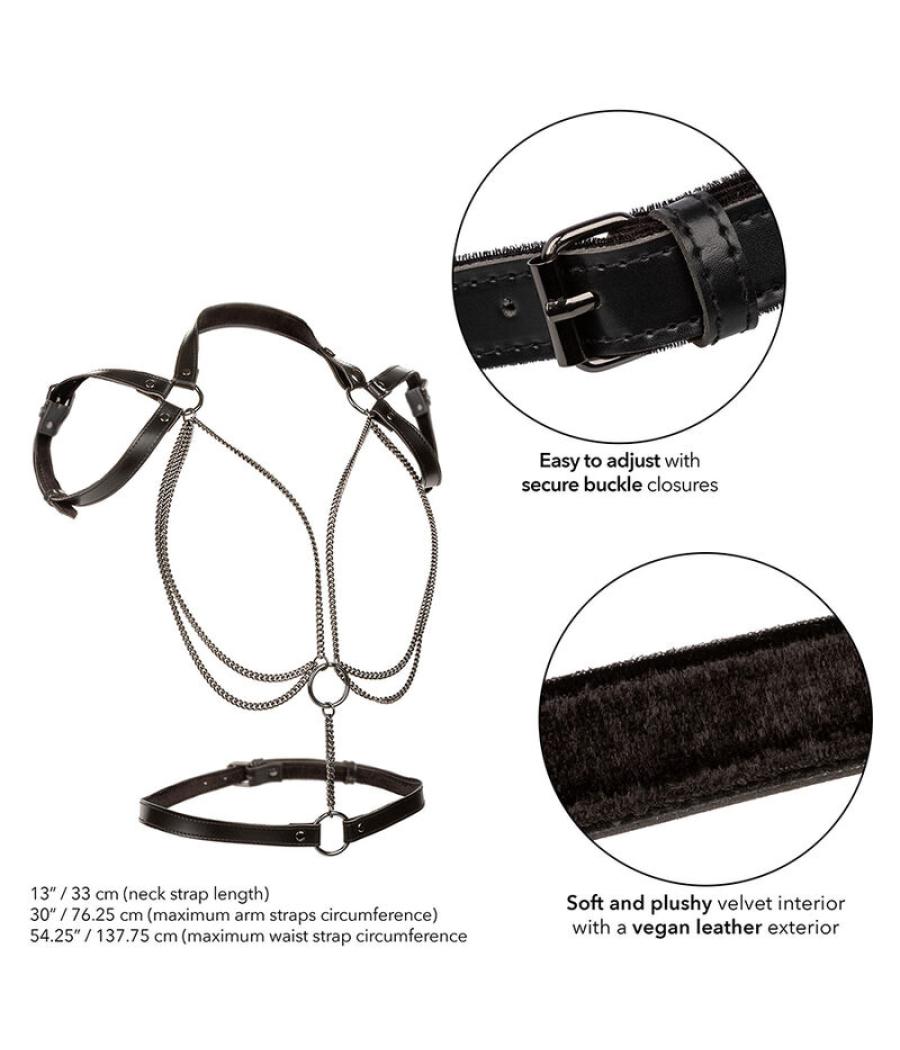 Calexotics - euphoria arnÉs estilo cabestro con mÚltiples cadenas premium talla plus