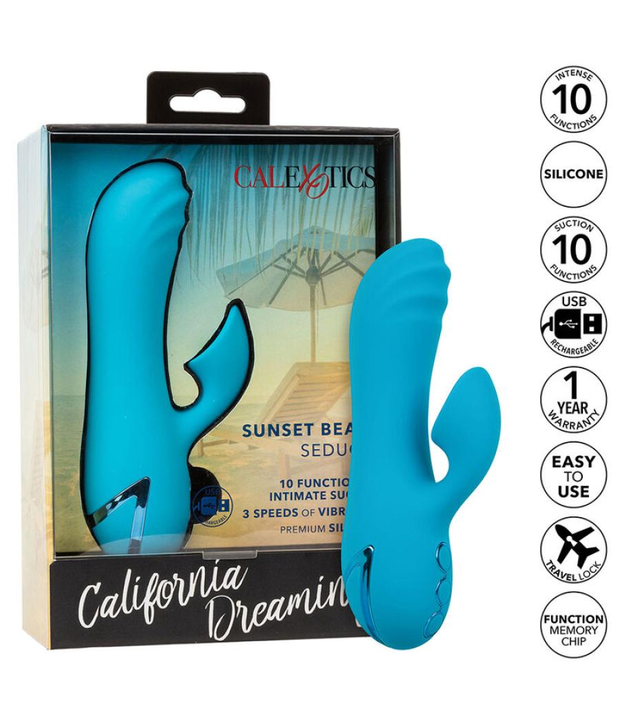 Calexotics - sunset beach seducer vibrador y estimulador 10 funciones azul