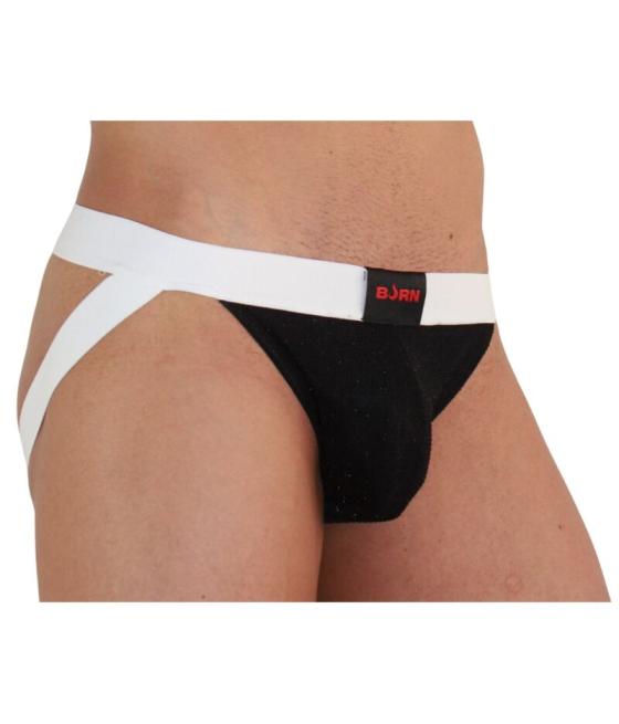 Burn - 004 jock brillante negro / blanco s