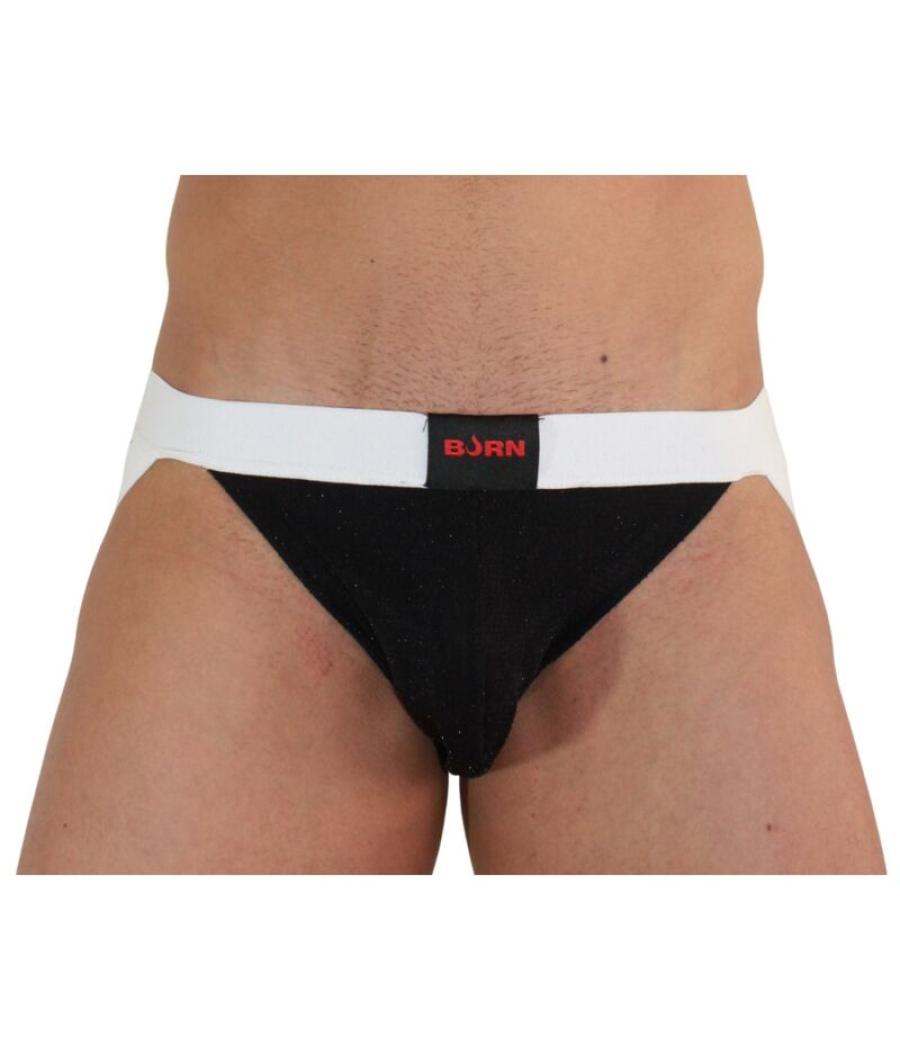 Burn - 004 jock brillante negro / blanco s
