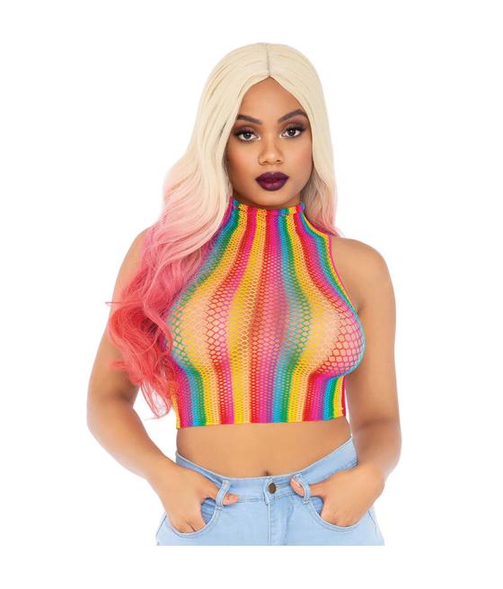Leg avenue - top de rejilla multicolor