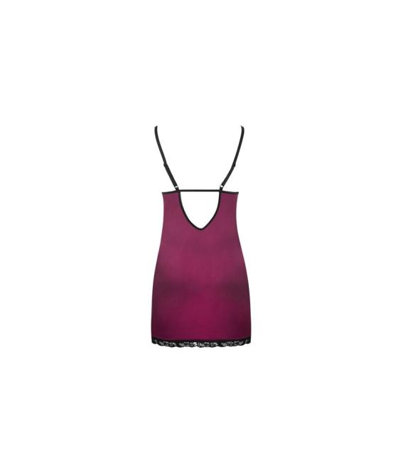 Livco corsetti fashion - phemiena cf 90433 camisa + tanga burdeos l/xl