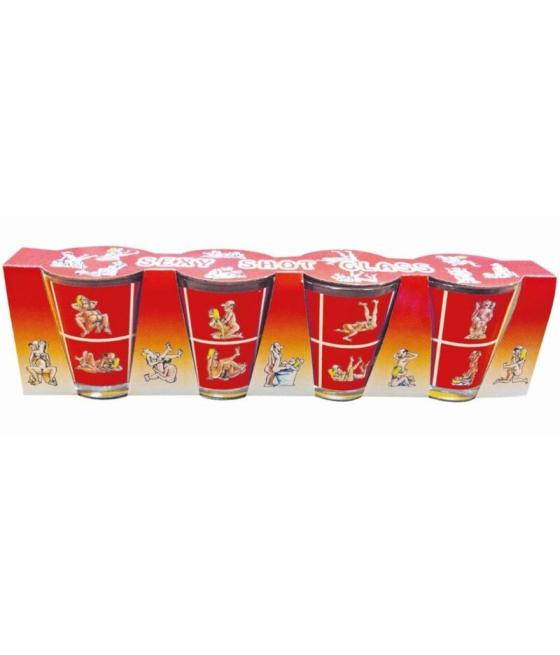 Diablo picante - 4 chupitos de cristal kamasutra