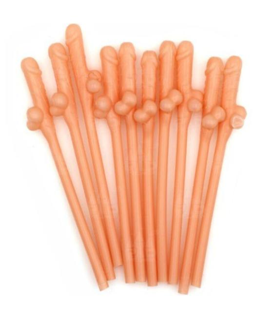 Diablo picante - 10 pajitas forma de pene